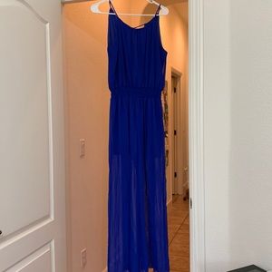 Sheer royal blue romper